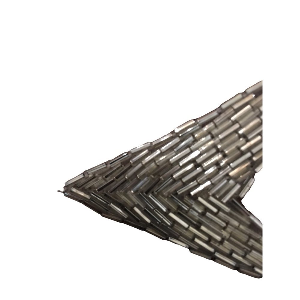 Silver Chevron Beaded Patch Iron-On Embellishing … - image 2
